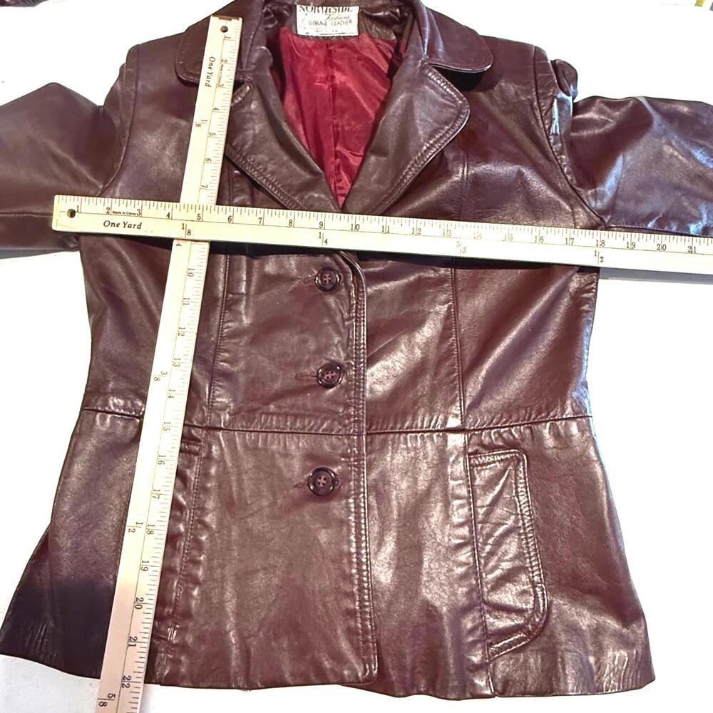 Vintage Northside Genuine Leather Dark Brown Jacket Blazer